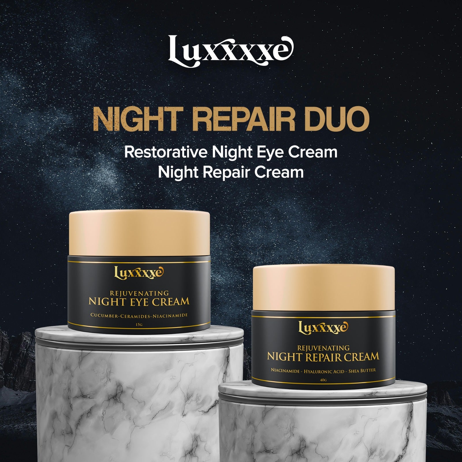 Night Repair Duo | Overnight Anti-Aging Skincare Set | Luxxxxe